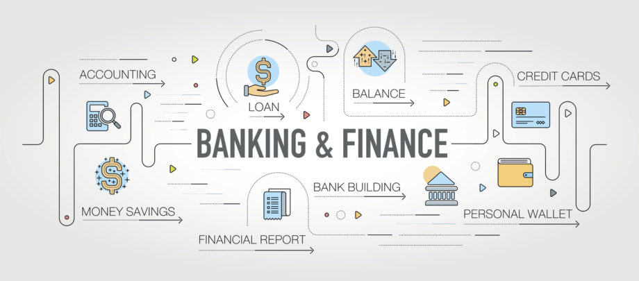 Banking & Finance banner and icons